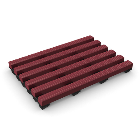 DURABLE CORP Anti-Slip, Barefoot Self Draining Matting 2'x33' Mulberry Red H2K2x33MBR